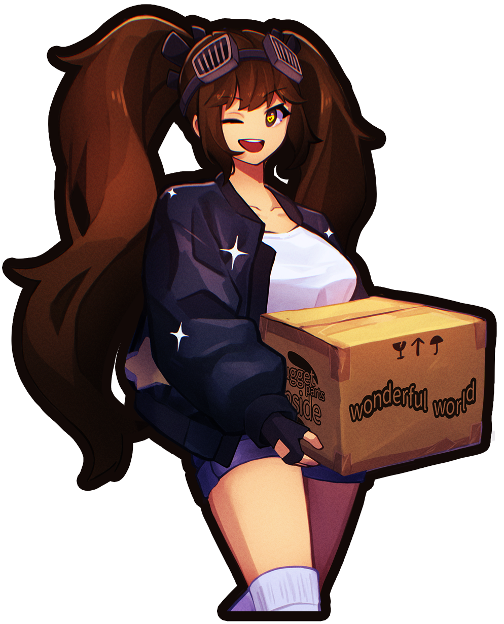 Monika carrying a box
